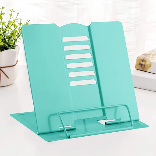 Miniatura 26 de MSDADA - Soporte de libros de escritorio, soporte de libros de lectura, de metal, ajustable, para libros de cocina, documentos, portátil