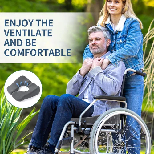 Miniatura 6 de BALAPET Cojines de espuma viscoelástica para el trasero, almohada ergonómica para aliviar la presión de las úlceras por decúbito para dormir y Gris