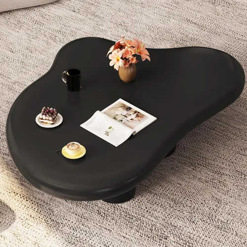 Miniatura 6 de Miuuod Cloud - Mesa auxiliar con 4 patas para sala de estar, mesa central, mesa baja, mesa auxiliar color crema, mesa de sofá de esquina redonda
