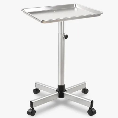 Miniatura 9 de Bandeja de salón, carrito de bandeja rodante de salón con pies de metal, bandeja de color para salón, bandeja de tatuaje con ruedas, bandeja de Negro