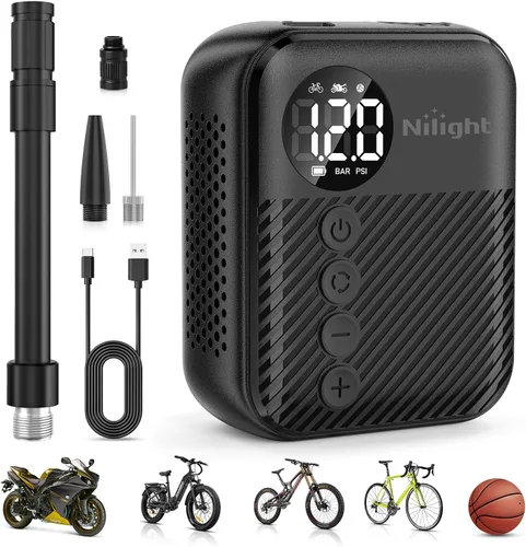 Miniatura 10 de Nilight Inflador de Neumáticos Compresor de Aire Portátil Recargable 12VDC 150PSI Batería Inalámbrica Alimentada por Encendido 2 Veces Más Rápida