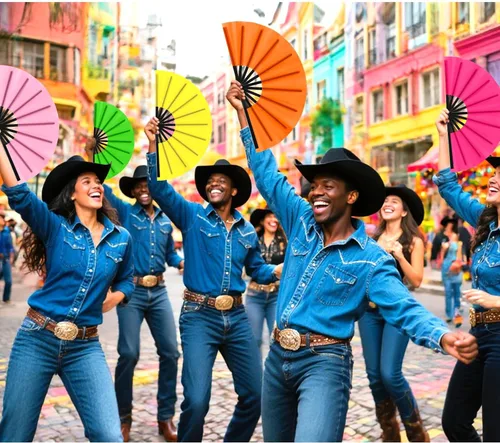 Miniatura 2 de Blulu 48 piezas de abanicos grandes plegables para baile en línea de 13 pulgadas, abanicos de botas para baile en línea para mujeres y hombres