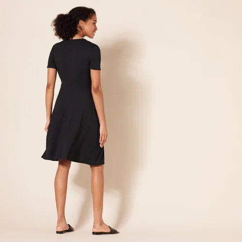 Miniatura 3 de Tienda Essentials - Vestido de manga corta para mujer, estilo cruzado falso