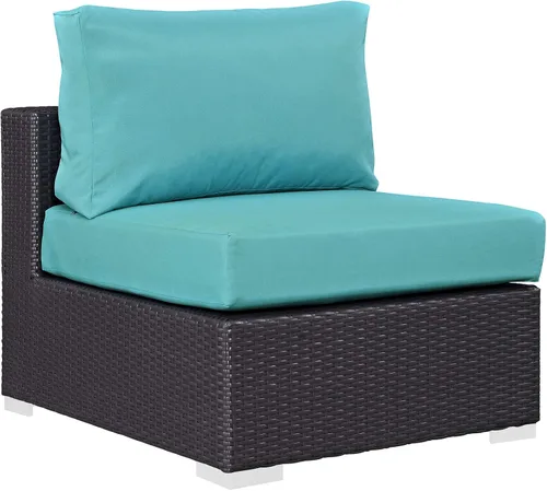 Miniatura 35 de Modway EEI-1911-EXP-ORA Convene - Muebles otomanos cuadrados de tela para patio, muebles de exterior, color naranja espresso Espresso Naranja