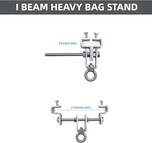 Miniatura 3 de Soporte para bolsa pesada I-Beam Soporte de boxeo resistente fácil de instalar, abrazaderas de acero para bolsas pesadas, abrazaderas de acero