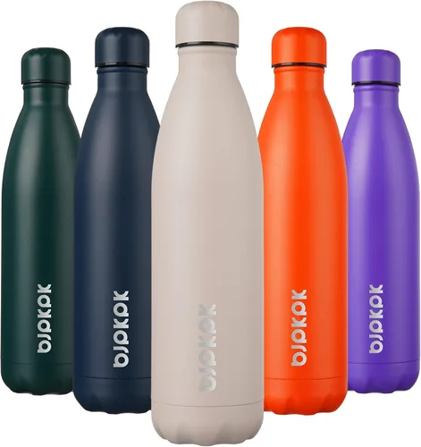 Miniatura 49 de BJPKPK Botellas de agua de acero inoxidable con aislamiento de 17 onzas, mantiene el frío y el calor, brillante oro rosa Oro rosa brillante