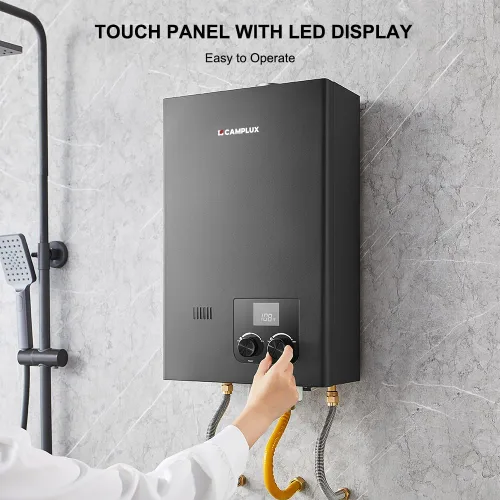 Miniatura 3 de CAMPLUX - Calentador de agua sin tanque de gas para interiores, 2.64 GPM, calentador de agua sin tanque de propano CM264, 68,000 BTU, agua caliente