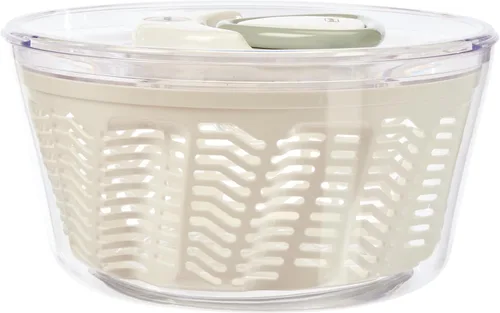 Zyliss Easy Spin 2 - Molinillo de ensalada, gran capacidad de 6 litros, blanco, tecnología única AquaVent™, cable retráctil y sistema de frenos,