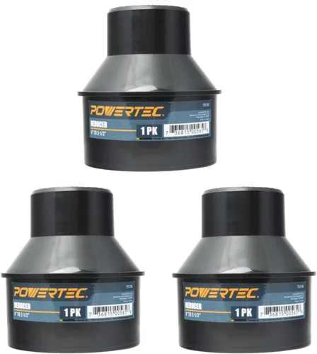 POWERTEC 70136-P3V Reductor de Cono de Manguera de 4 Pulgadas a 2-1/2 Pulgadas, Accesorios de Recolección de Polvo para Manguera de Recolección de