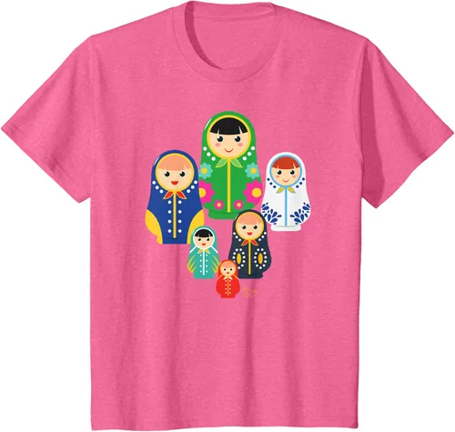 Miniatura 47 de Matryoshka Russian Nesting Dolls, Rusia - Camiseta de regalo, Azul / Patchwork, S