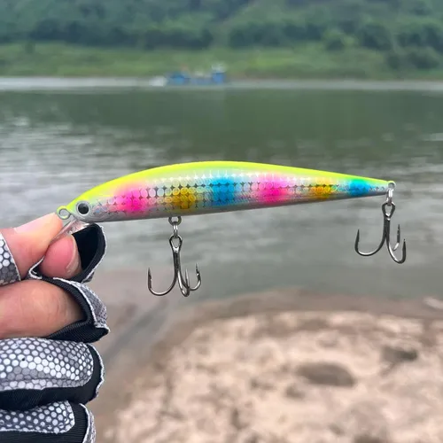 Miniatura 3 de Minnow - Juego de señuelos de pesca, cebos duros con colores vibrantes para trucha, lubina, perca, ideal para pesca de arroyo y lago, 5 piezas