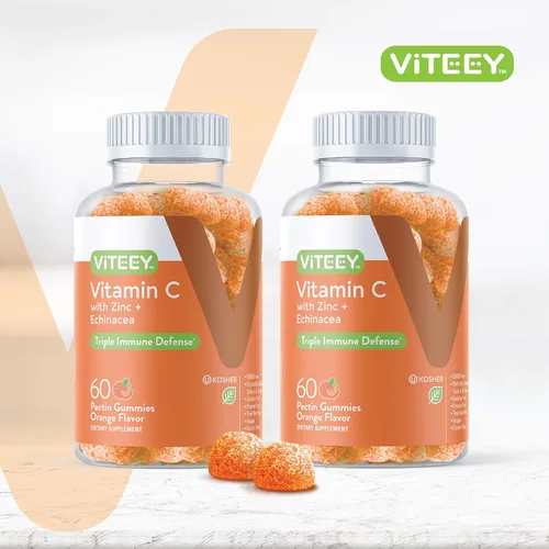 Miniatura 2 de VITEEY Gomitas de vitamina C para adultos y adolescentes con zinc y equinácea - Gomitas de apoyo inmunológico - Potenciador inmunológico - Veganas