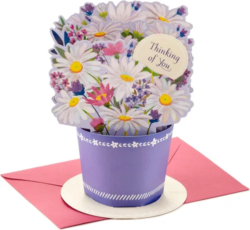 Miniatura 8 de Hallmark Tarjeta en blanco de firma (exhibición de flores plegadas de acordeón) para cumpleaños, pensando en ti, gracias, aniversario, todas