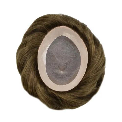 Miniatura 4 de LYRICAL HAIR Toupee - Peluca de cabello humano de aspecto natural para hombre, con encaje fino y mono, sistema de cabello de repuesto para hombre