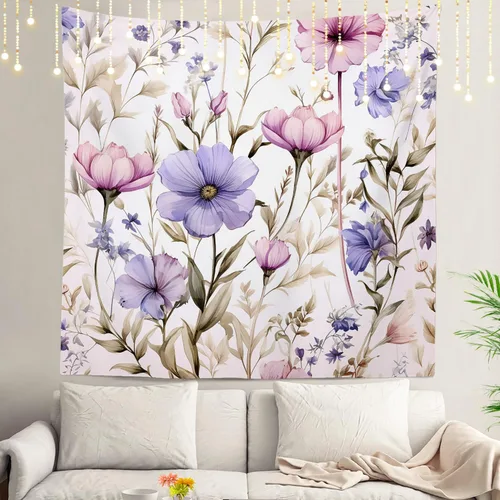 Miniatura 110 de Shrahala Tapiz de pared azul brillante, acuarela azul degradado para colgar en la pared, tapiz grande decorativo de fibra de poliéster, dobladillo