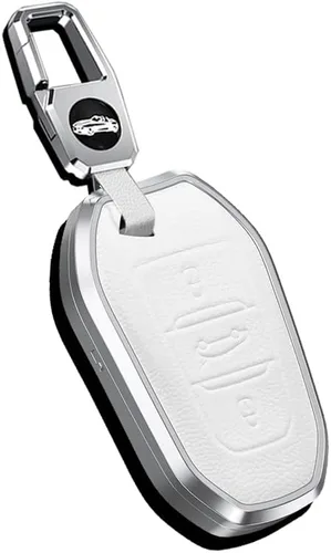 Miniatura 10 de Funda para llavero de automóvil con textura de cuero de aleación para Peugeot Citroen Picasso Elysee 308 407 3085 5008 C3 DS5 DS6 Funda para llave
