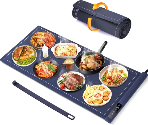 Miniatura 15 de Tapete de calentamiento para alimentos extra grande - 36"x16" bandejas de calentamiento eléctricas para buffets de fiestas, calentadores