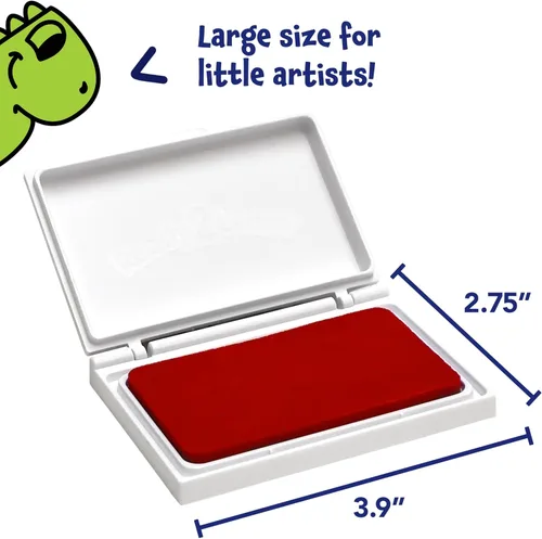 Miniatura 3 de READY 2 LEARN Almohadilla de sello lavable para niños, color rojo, almohadilla de tinta no tóxica para sellos, resistente a la decoloración