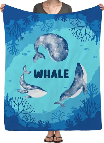Miniatura 14 de Manta de tiburón para regalo, manta de franela de forro polar de 40 x 50 pulgadas, suave, acogedora y ligera, mantas para sofá, cama, sofá de viaje