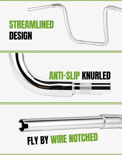 Miniatura 4 de Green-L 1 1/4" Manillar Ape Hanger de 12" de elevación para Harley Sportster XL883 XL1200 Softail FLST FXST, motocicleta personalizada de 1.25