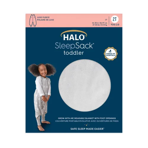 Miniatura 3 de HALO Saco de Dormir para Niños, Manta Portátil 100% Algodón, TOG 0.5, Gris, 2T