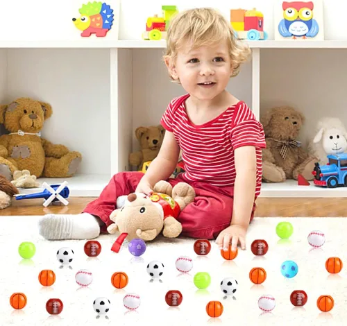 Miniatura 4 de Paquete de 42 recuerdos de fiesta deportiva, mini fidget spinner, juguetes de pelota deportiva para niños, juguetes de fútbol y béisbol para niños