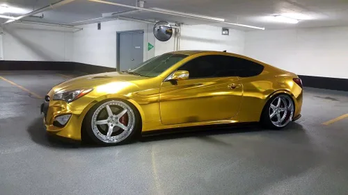 Miniatura 2 de Vinilo espejado cromado, dorado, para auto, calcomanía autoadhesiva