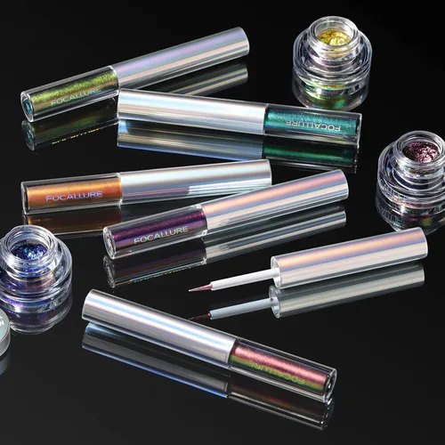 Miniatura 8 de FOCALLURE Delineador de ojos líquido camaleón, lápiz delineador de ojos intenso que cambia de color, acabado metálico multi-reflectante, a prueba