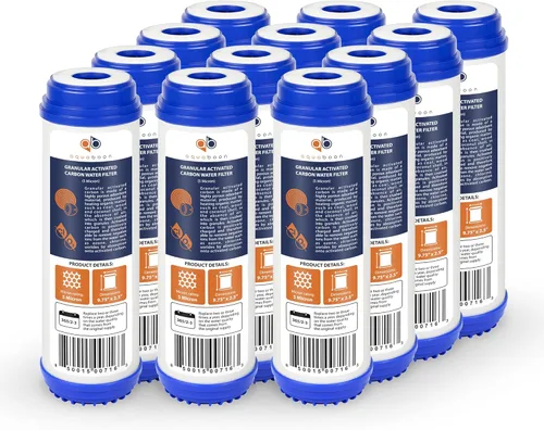 Miniatura 9 de Aquaboon Cartucho de filtro de agua de carbón activado granular de 5 micrones, 10 x 2.5, repuesto de filtro de agua GAC, compatible con AP117