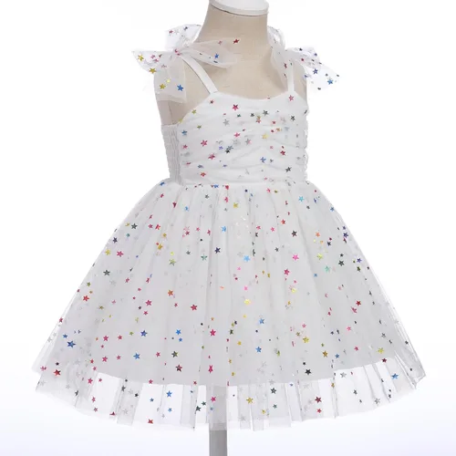 Miniatura 2 de Vestido tutú de verano para niñas pequeñas, sin espalda, vestido de princesa para fiesta de cumpleaños, lentejuelas, con volantes, tul con lazo