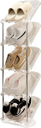 Miniatura 10 de YYW Estante para zapatos estrecho vertical, estante para zapatos para entrada, organizador de almacenamiento de zapatos de esquina para espacios