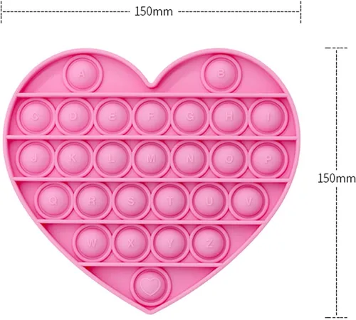 Miniatura 2 de Juguetes sensoriales antiestrés para niñas y niños pequeños, con forma de corazón rosa, alfabeto en relieve, juguete sensorial calmante