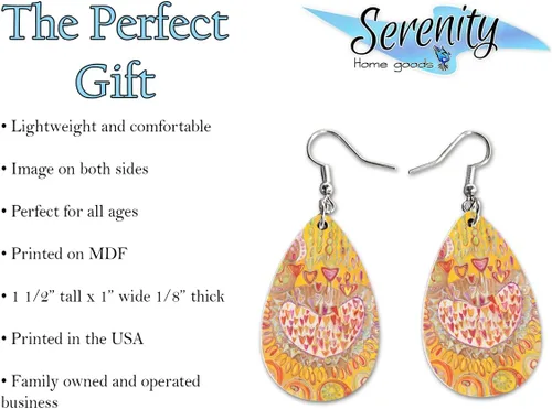 Miniatura 12 de Maureen Claffy Artist Collection Compassion Teardrop Dangle Earrings Set Cute Girls Womens Jewelry Earings Holiday Gifts Summer Decorations