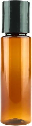 Miniatura 8 de Botellas de plástico ámbar (paquete de 12) – Botella de plástico ámbar de 1 onza con tapas de rosca; se utiliza como champú reutilizable, loción