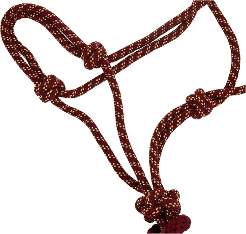 Miniatura 3 de Weaver Leather Cuerda trenzada de diamante halter y plomo Sangría/Oro