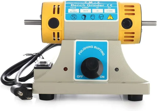 Miniatura 2 de JIAN YA NA Pulidora del torno del banco de la máquina 110V 350W TM-2 del almacenador intermediario de pulido de roca de la joyería