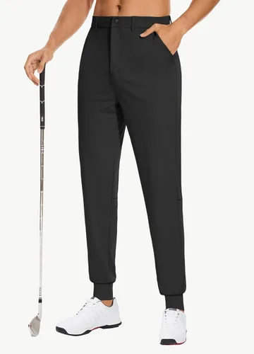 Miniatura 2 de JWM Pantalones deportivos de golf elásticos para hombre con trabillas para cinturón, ajuste delgado, tobillo cónico, casual, para trabajo, atlético