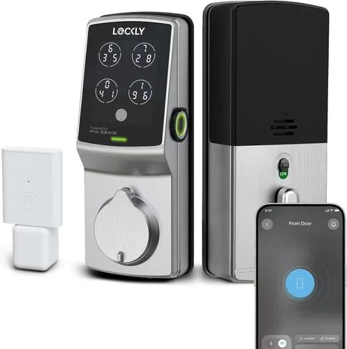 Lockly Secure Pro Smart Deadbolt, cerradura inteligente Wi-Fi, entrada sin llave con teclado PIN Genie®, huella dactilar biométrica 3D, bloqueo