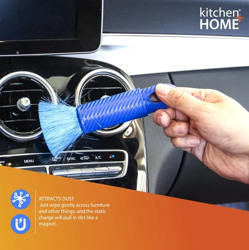 Miniatura 3 de Kitchen + Home - Plumero estático compacto – Plumero de viaje de 6.5 pulgadas con funda de transporte – El plumero electrostático atrae el polvo