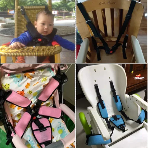Miniatura 2 de ZARPMA Cinturón de arnés de 5 puntos para bebé, correa ajustable de 1.0 in de ancho para cochecito, silla de paseo para silla alta para niños