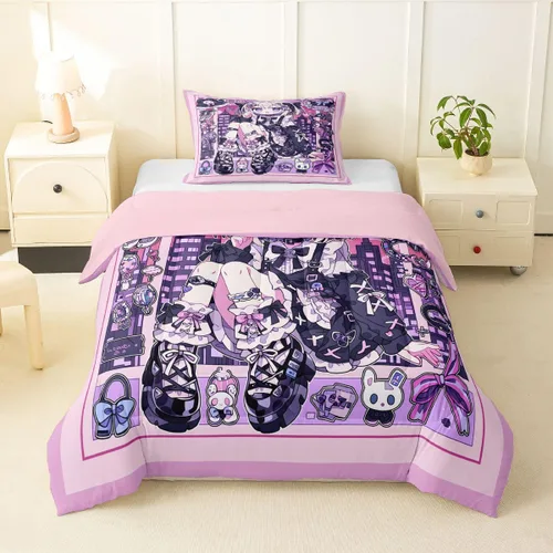 Miniatura 21 de Erosebridal Edredón de sirena azul para niñas, ropa de cama de unicornio lindo de 3 piezas para niños, juegos de ropa de cama y colecciones
