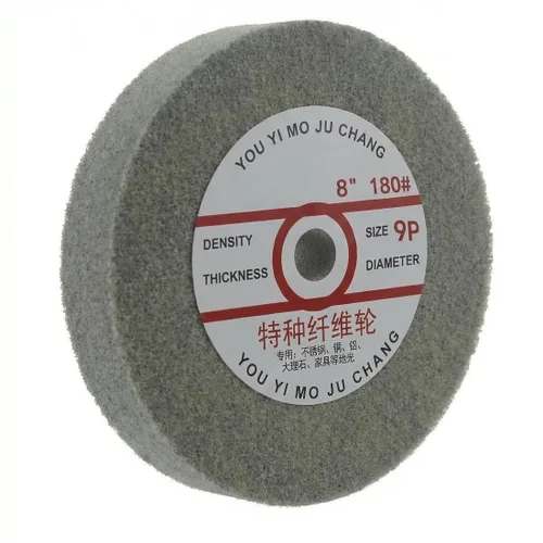 Rueda de pulido de fibra de 8 x 1 pulgada, ruedas de pulido de aluminio con orificio de eje de 5/8 pulgadas, rueda de pulido de fibra de grano 180
