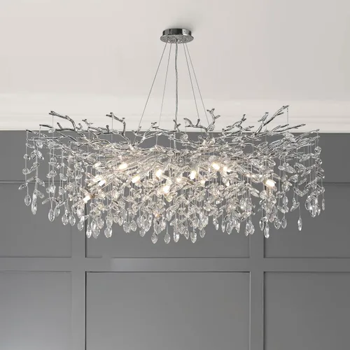 Miniatura 41 de YUYI Lámpara colgante de cristal de 8.3 pulgadas para isla de cocina, modernos candelabros de rama de árbol dorados, lámpara colgante redonda