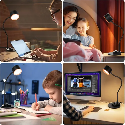 Miniatura 6 de LiFMIRA Lámpara de Escritorio, Lámpara de Escritorio LED con Puertos de Carga USB C + A, Lámpara de Lectura de Cuidado Visual Completamente