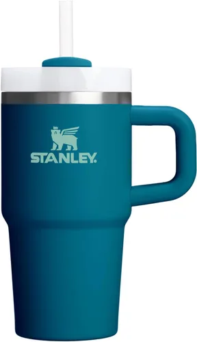 Miniatura 155 de Stanley Quencher H2.0 - Vaso de acero inoxidable con asa, pajilla y tapa FlowState giratoria de 3 posiciones; aislamiento térmico, sin BPA; apto