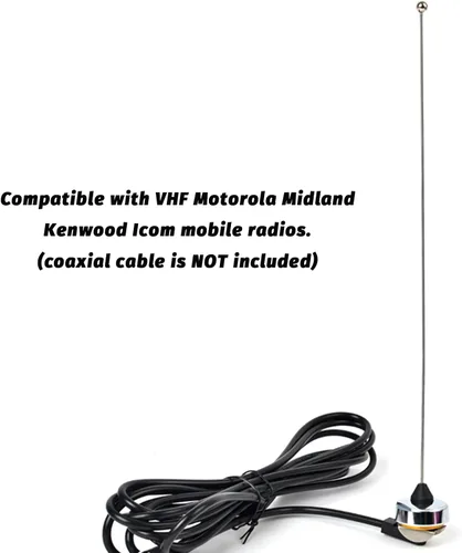Miniatura 5 de Antena de radio aficionado NMO 150W VHF 136-174MHz 2M 18-Inch Antena móvil Paquete de 3
