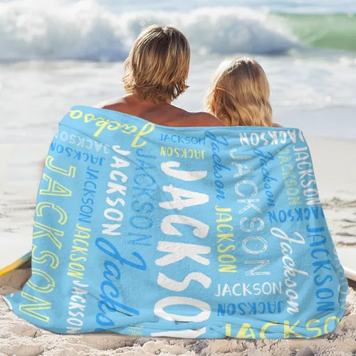 Miniatura 6 de Manta personalizada con nombre, manta personalizada con nombre y texto para adultos, niños, cumpleaños, Navidad, Día de la Madre, Padre, Día de San