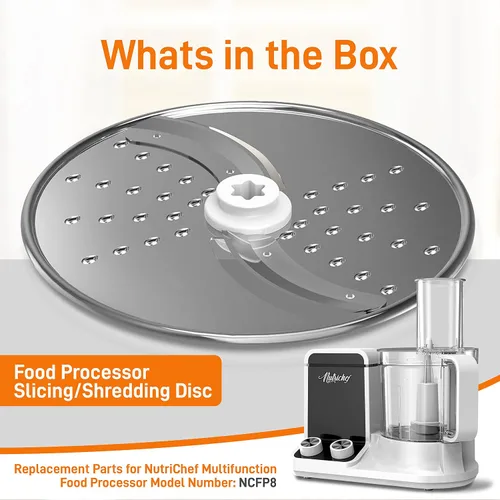 Miniatura 7 de NutriChef Disco de corte y trituración para procesador de alimentos, acero inoxidable, compatible con NCFP8, desmontable y extraíble, apto