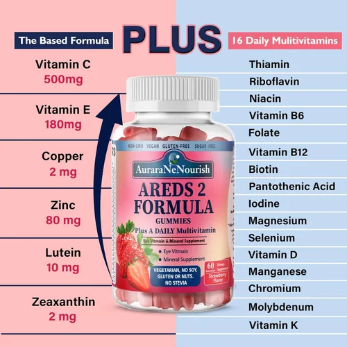 Miniatura 2 de Areds 2 + Fórmula avanzada para MacularHealth, suplemento de vitaminas y minerales 22 en 1 con zeaxantina, zinc y vitamina C que apoya la tensión