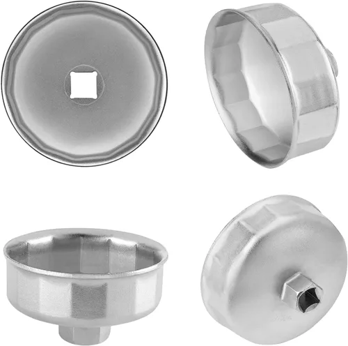 Miniatura 4 de Jetech - Llave para tapa de filtro de aceite, 64.5 mm x 14 estrías, herramienta de extracción de cartucho con 14 estrías y diámetro interior de 64.5